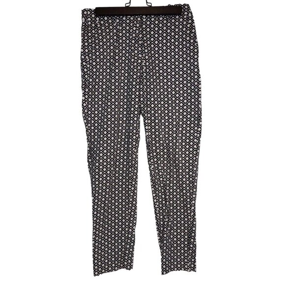 H&M Pants - H&M Womens 6 Black and White Latice Pattern Straight Leg Dress Work Pants